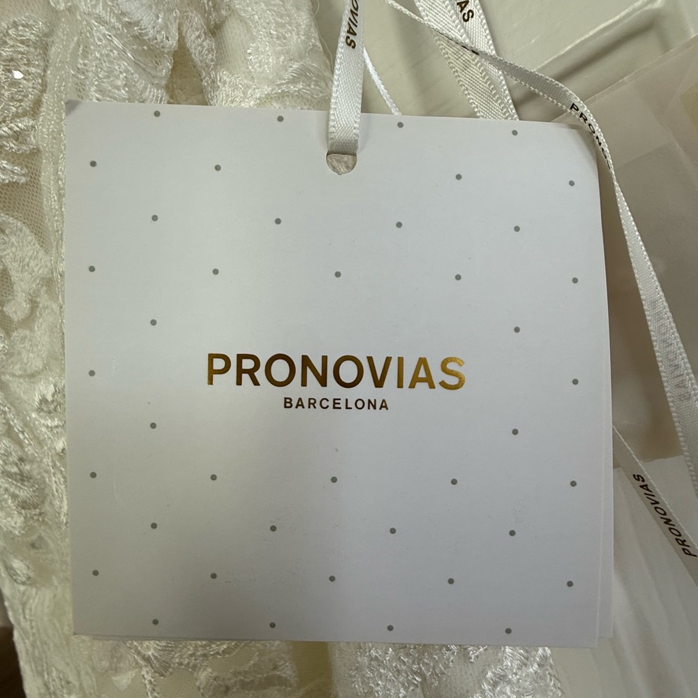 Pronovias Wedding Dress with Veil and Tulle shirt cover. New-tags attached. - Picture 8 of 15